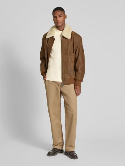 JOOP! COLLECTION Gebreide pullover met ribboorden, model 'Donteo' Beige - 1