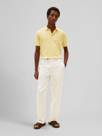 Tommy Hilfiger regular fit gebreid poloshirt van puur katoen Geel - 1