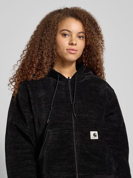 Carhartt Work In Progress Teddyjacke mit Reißverschluss und Känguru-Tasche Black 3