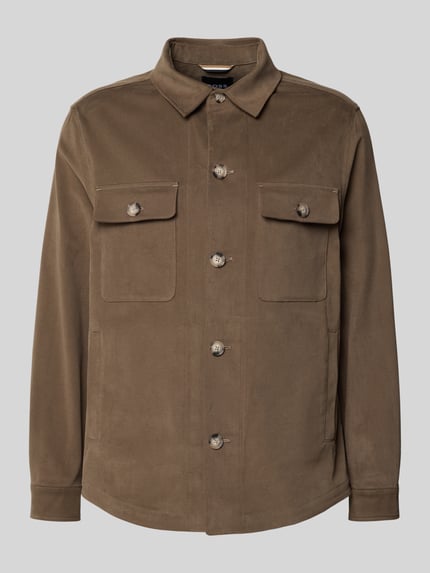 Regular Fit Hemdjacke aus Baumwoll-Mix Modell 'CARPER' Shop The Look MANNEQUINE