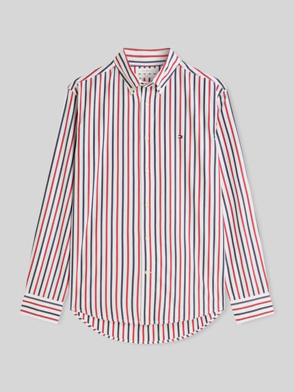 Tommy Hilfiger Regular Fit Freizeithemd aus reiner Baumwolle Rot 2