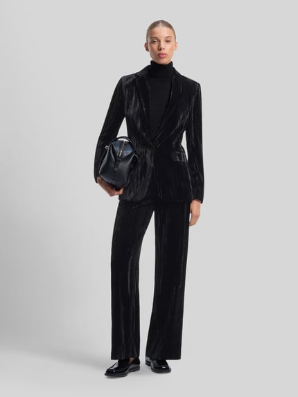 HUGO Regular Fit Longblazer mit Samtoptik Black 1