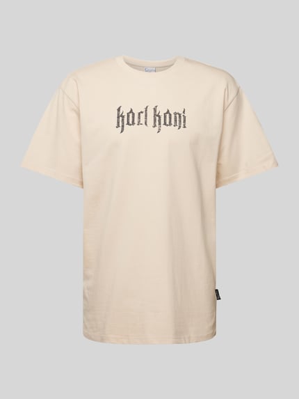 Karl Kani T-Shirt mit Label-Print Modell 'Signature' Beige 2