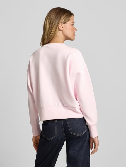 MOS MOSH relaxed fit sweatshirt van viscosemix model 'Nima' Lichtroze gemêleerd - 5