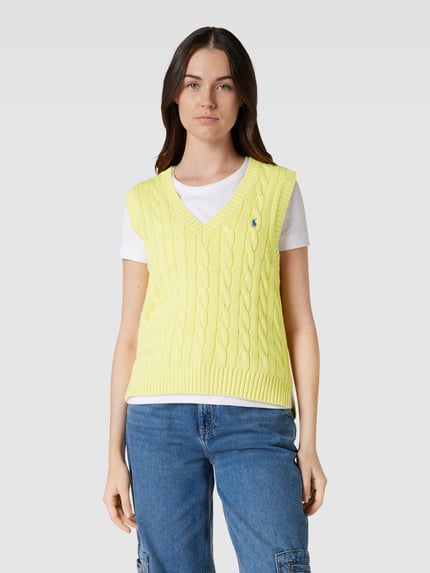 Polo Ralph Lauren Strickpullunder im ärmellosen Design GELB 4