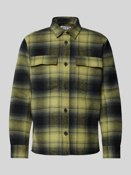 Jake*s Studio Men Hemdjacke mit Umlegekragen Black 2