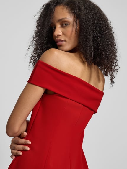 Lauren Ralph Lauren Abendkleid mit Carmen-Ausschnitt Rot 3