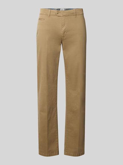 Produktfoto, gerade Hose aus Viskose-Mix Modell 'Everest' von Brax, beige Farbton, glatte Textur, klare Linien, Herren Gerade Hose