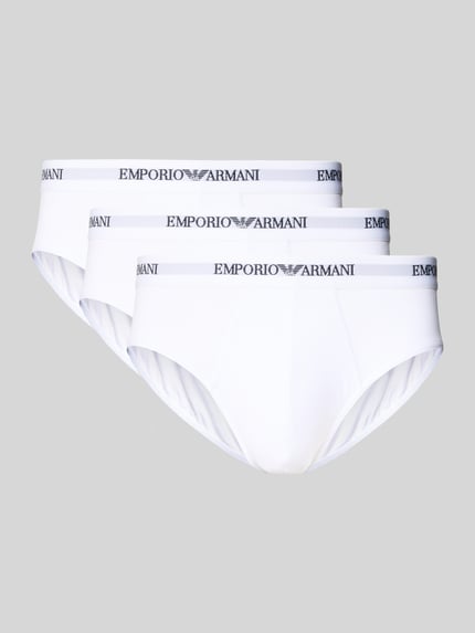 Emporio Armani Slip mit elastischem Logo-Bund im 3er-Pack Weiss 1