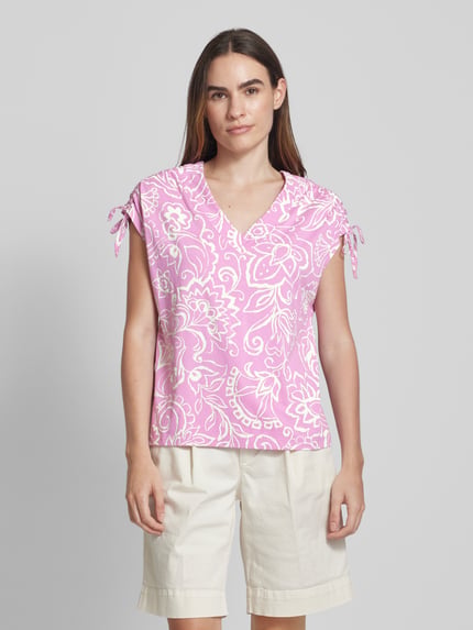 s.Oliver RED LABEL T-Shirt mit V-Ausschnitt Rose 4