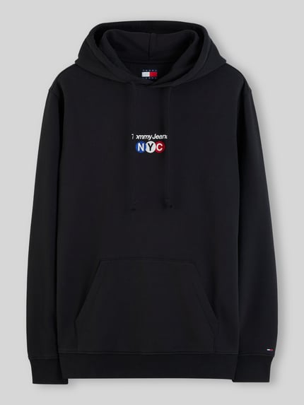 Tommy Jeans Relaxed Fit Hoodie aus reiner Baumwolle BLACK 2