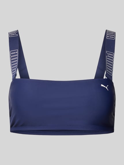 PUMA Top bikini z nadrukiem z logo Granatowy 1