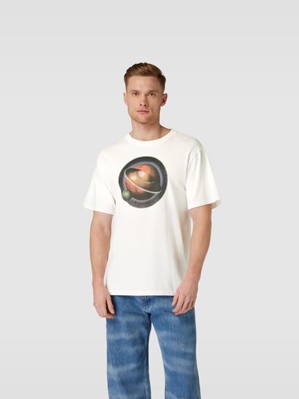 RE/DONE T-shirt z nadrukiem z motywem Écru 4