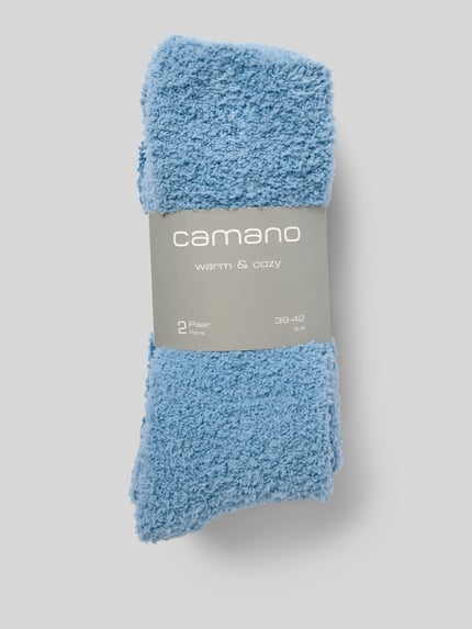 camano Skarpety z elastycznym pasem model ‘Socks cosy sustainable’ w zestawie 2 szt. Jeansowy niebieski 3