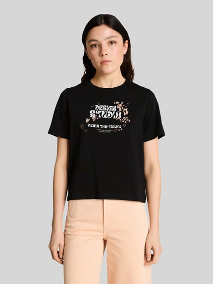 Tom Tailor Denim Regular Fit T-Shirt aus reiner Baumwolle Black 4
