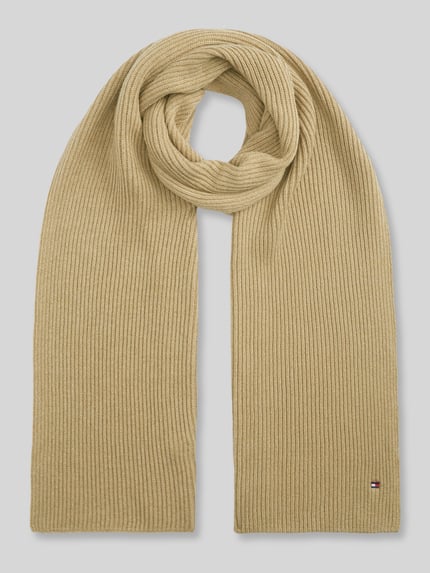 Tommy Hilfiger Schal mit Logo-Detail aus Kaschmir Camel 1