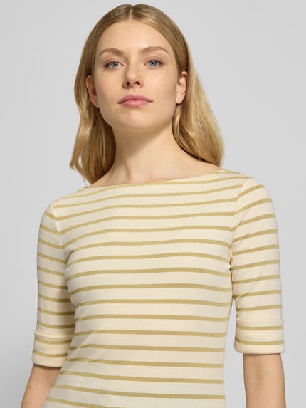 Lauren Ralph Lauren T-Shirt mit U-Boot-Ausschnitt Modell 'JUDY' Offwhite 3