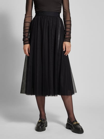 JOOP! Midirok met plooien, model 'Fridi' Zwart - 4