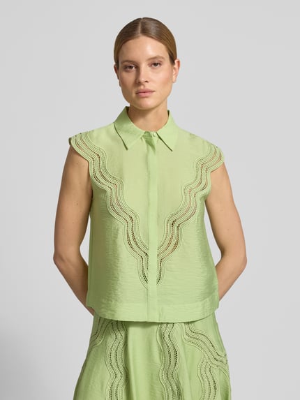 Cph Muse Top bluzkowy z haftem ażurowym Model 'COLE' Jasnozielony 4