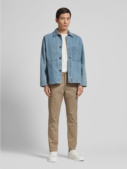 Selected Chinosy o kroju slim fit z mieszanki bawełny model 'MILES' Beżowy 1