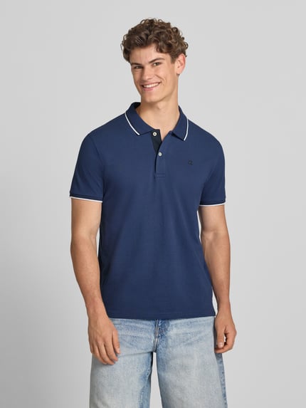 Champion slim fit poloshirt met labelstitching Bleu - 4