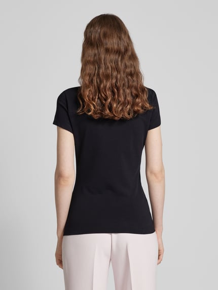 GUESS T-Shirt mit Label-Stitching und Ziersteinbesatz Black 5