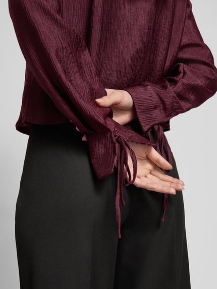 VERO MODA Relaxed Fit Langarmbluse aus fließendem Viskose-Mix Modell 'RAQUEL' Bordeaux 3
