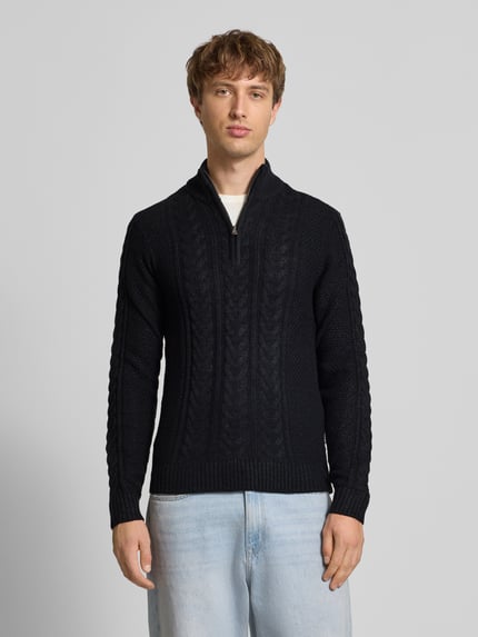 Blend Strickpullover mit Reißverschluss Modell 'BASIM' Black 4