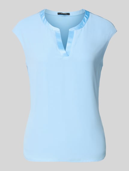 Produktfoto, T-shirt uit mix van viscose en elastaan met V-hals van comma, regular fit, kapmouwen, ruglengte maat 36: 60 cm, dames