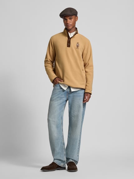 Polo Ralph Lauren Regular fit schipperstrui met stitching Camel - 1