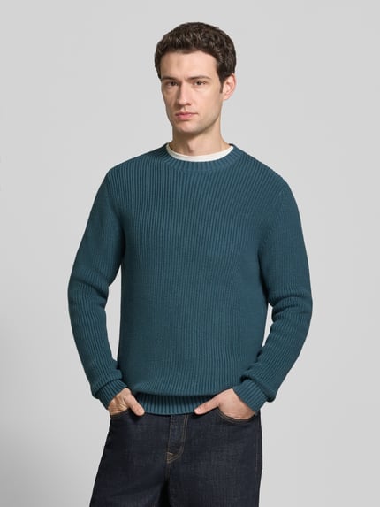 s.Oliver RED LABEL regular fit trui van puur katoen Petrol - 4