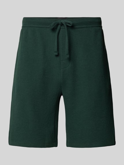 BOSS Regular Fit Sweatshorts mit Waffelstruktur Dunkelgruen 2