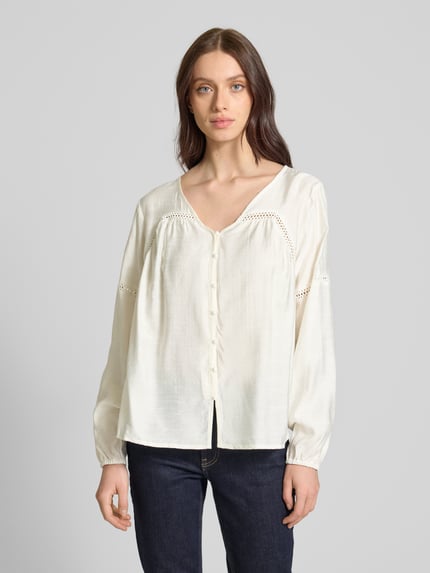 Moves Bluse mit Lochstickerei Modell 'Lilyana' Weiss 4