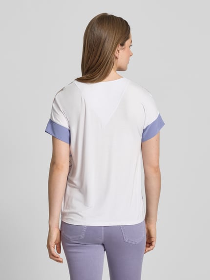 Marc Cain Regular Fit Bluse aus Viskose-Mix mit Schlüssellochausschnitt Kitt 5