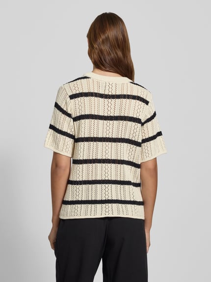 PIECES Regular Fit Strick-T-Shirt aus reiner Baumwolle Beige 5