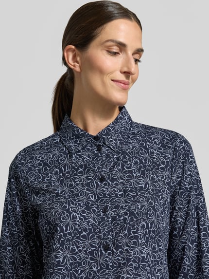 Tom Tailor Regular Fit Hemdbluse aus reiner Baumwolle Blau 3