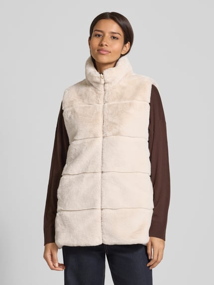 Save The Duck Dwustronna kamizelka z obszyciem ze sztucznego futra model „NIVES” Beżowy 4