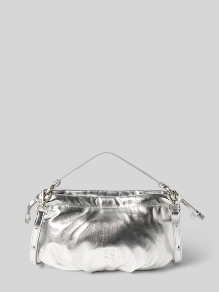 Productfoto, Handtasche mit Schulterriemen van Smith and Soul, metallic zilver, met hengsel en schouderriem, maat 30x19x2 cm, drukknopsluiting