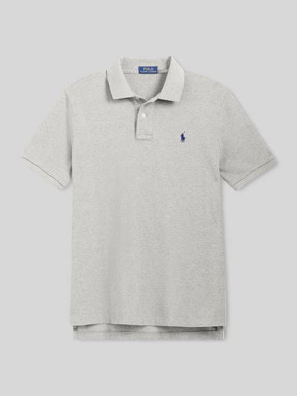 Polo Ralph Lauren Slim Fit Poloshirt aus reiner Baumwolle Hellgrau 2