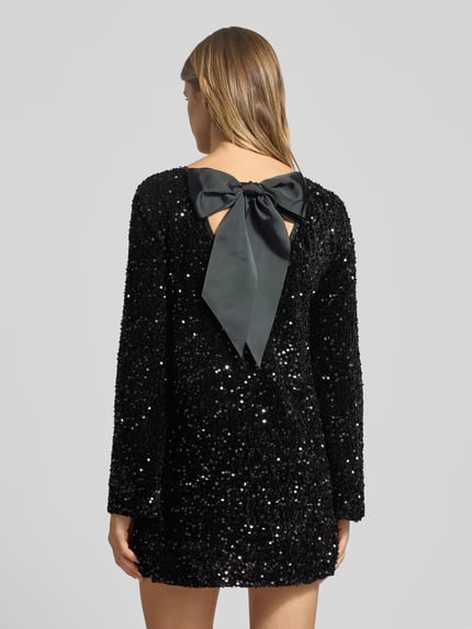 ONLY Körpernahes Cocktailkleid mit Pailettenbesatz Modell 'ANIKA' Black 5