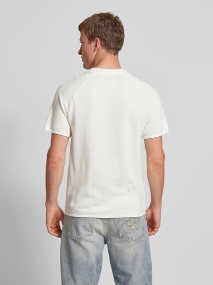 JACK & JONES Koszulka polo o kroju slim fit z fakturowanym wzorem model ‘HILL KNIT’ Biały 5