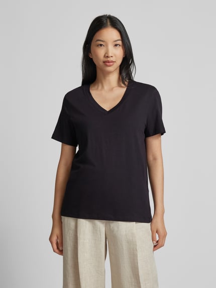 Selected T-Shirt mit V-Ausschnitt Modell 'ESSENTIAL' Black 4