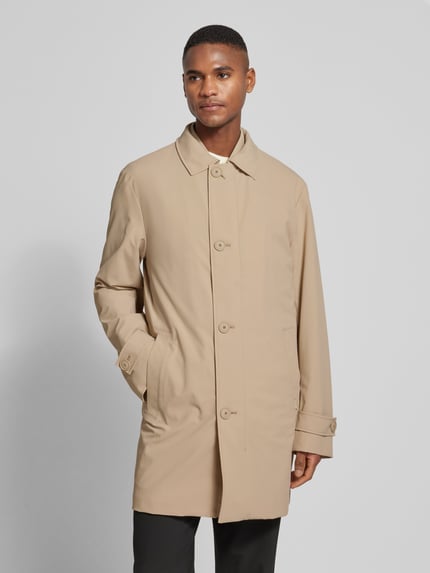 BOSS Regular fit korte jas met trensjes aan de mouwen, model 'Jared 2in1' Beige - 4