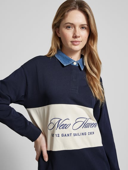 GANT Knielanges Sweatkleid mit Logo-Stitching Marine 3