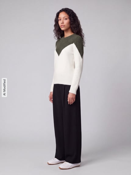 VERO MODA sweter krój regular fit z dodatkiem wełny model 'PLAZA' Ciemnozielony 1