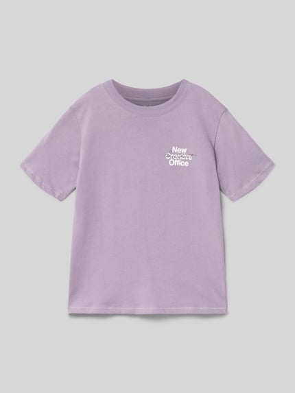 Produktfoto, Dziecięcy t-shirt z bawełny od JACK & JONES, prosty krój, okrągły dekolt, z krótkim rękawem, długość tyłu 55 cm w rozmiarze 140