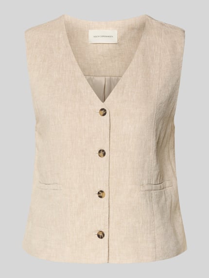 Weste aus Leinen-Mix mit Leistentaschen Modell 'Viana Ginia' Shop The Look MANNEQUINE