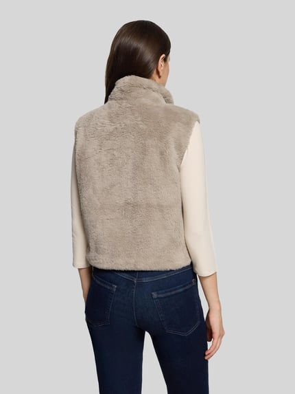 Betty Barclay Weste mit kuscheliger Fleece-Struktur Taupe 5