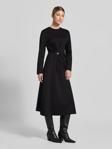 DRYKORN Midikleid mit Drapierung Modell 'CAMESSIA' Black 1