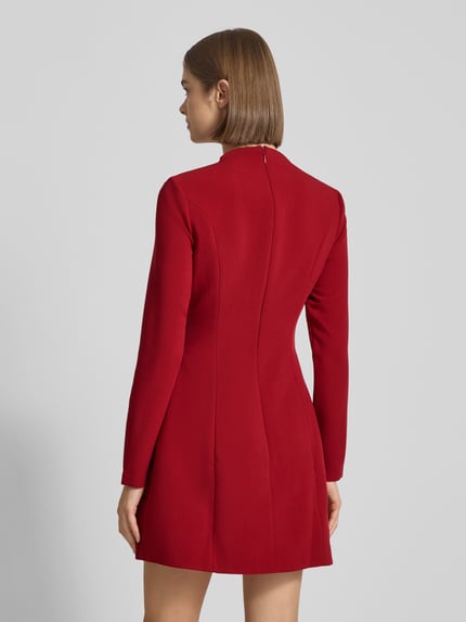 Bardot Cocktailjurk met deelnaden, model 'DELPHI' Kersenrood - 5